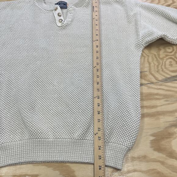 Vintage Peconic Bay Traders Waffle Knit Sweater Large Beige Fisherman Grandpa - Picture 12 of 13